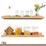 Handgemaakte set van 2 zwevende wandplanken, rustieke houten planken met lip, kinderboekenkasten, foto en fotorek voor slaapkamer, woonkamer, badkamer, keuken, kantoor (natuurlijk,