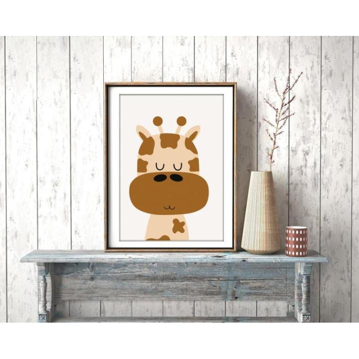 Poster kinderkamer, set van 6 afbeeldingen babykamer, boho safari regenboog A4 (K2)
