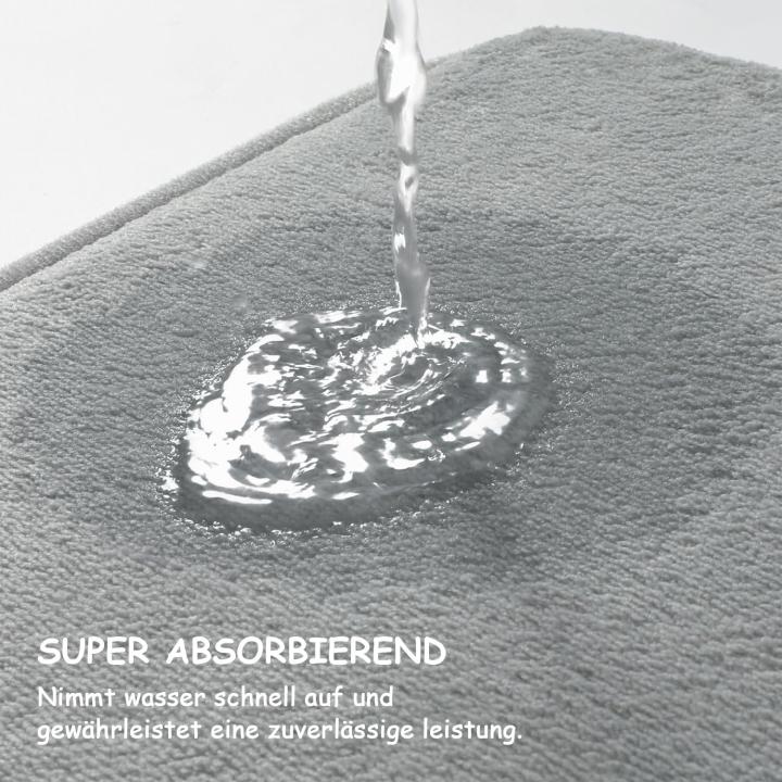 CHAKME Memoryfoam Badmat Antislip 2-Delig, Luxe Badmatset, Wasbaar Badmatset 2-Delig, 40 x 60 cm + 50 x 80 cm, Lichtgrijs