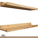 Handgemaakte set van 2 zwevende wandplanken, rustieke houten planken met lip, kinderboekenkasten, foto en fotorek voor slaapkamer, woonkamer, badkamer, keuken, kantoor (natuurlijk,