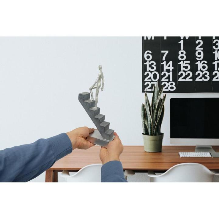 Decoratiefiguur "Top of The Rock" - decoratie als motivatie & symbool voor succes van marmeren 29 cm - modern figuur als standbeeld voor decoratie woonkamer, bureau decoratie & kan