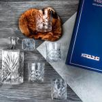 Whiskey Glazen Whisky Karaf Set, Whiskey Sets met Whiskykaraf Stop en Whiskyglazen van 4 in Geschenk Doos, Cadeau voor Mannen Vrouwen, Whisky Glas Whiskykit Geschenkdoos Home Bar K