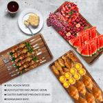 3-laags dessertdisplaystandaard, cupcake-standaard en torens, serveerschaalset, draagbare opvouwbare voedseldisplaystandaard, gelaagde kaas-charcuterieborden, acaciahouten dienblad