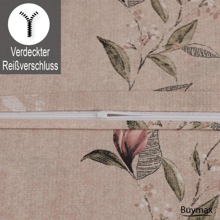 Beddengoed 200 x 200 cm, 80% katoen, 20% polyester, 3-delige dekbedovertrekset, 200 x 200 cm met 2 kussenslopen van 80 x 80 cm, Öko-Tex katoenmix met ritssluiting