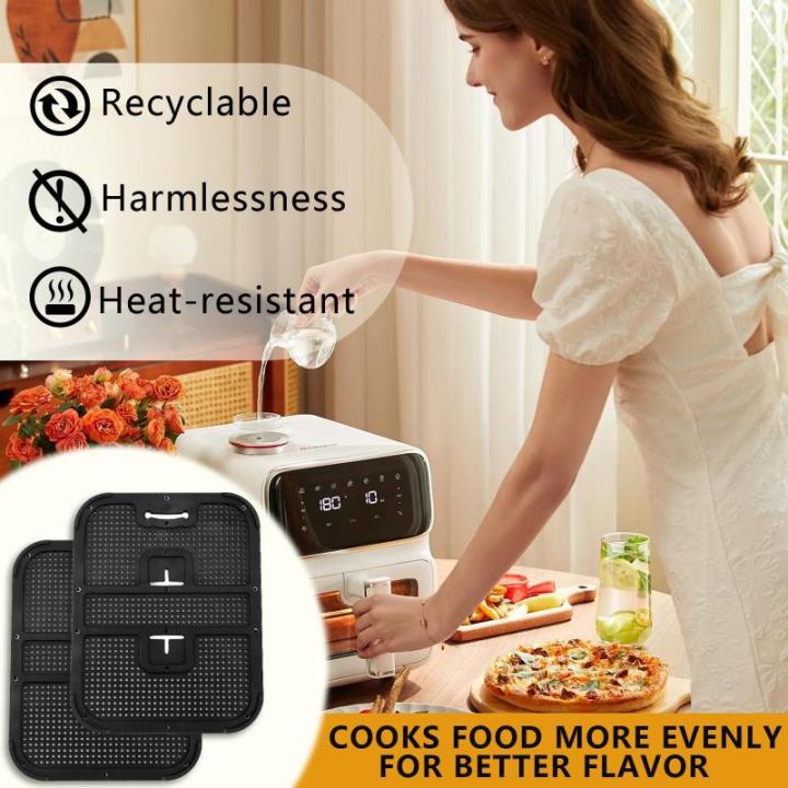 2 stuks herbruikbare siliconen spatbescherming, siliconen vorm, spatbescherming voor Ninja Foodi Max Dual Zone AF400EU, spatbescherming voor friteuses ter bescherming van verwarmin