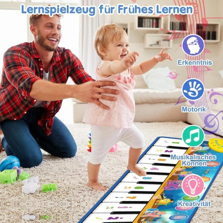 Pianomat, dansmat, muziekmat, kinderspeelgoed vanaf 1 jaar, babyspeelgoed, educatief speelgoed, cadeau, 1 jaar, voor jongens en meisjes van 2 tot 4 jaar, 110 x 36 cm