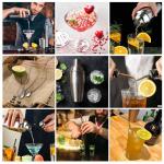 Cocktailshaker, 10 stuks, roestvrij staal, cocktailmixset met receptenboek, 750 ml, premium barkeeperset voor thuis, bar