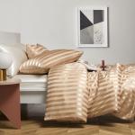 Beddengoed 135 x 200 cm, wit satijn, dekbedovertrek met ritssluiting en 1 kussensloop 80 x 80 cm