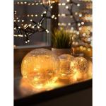 Led-kogellampen, 3-delige set, led-bol met timer, lichtbollen met batterij, warm wit, decoratieve lamp, werkt op batterijen, glazen bol als vensterbank, decoratie, decoratie voor v