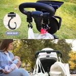 Set van 4 haken voor kinderwagen, stijl, leer, karabijnhaak, universele kinderwagen, haken voor draaibare kinderwagen, multifunctioneel, accessoires voor kinderwagen, boodschappen 