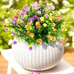 7 bundels uv-bestendige bloemen kunstplanten outdoor plastic bloemen decoratie, voor feest, tuin, bruiloft, tuindecoratie