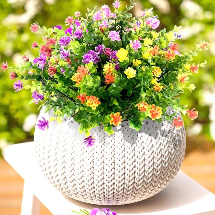 7 bundels uv-bestendige bloemen kunstplanten outdoor plastic bloemen decoratie, voor feest, tuin, bruiloft, tuindecoratie