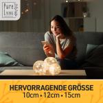 Led-kogellampen, 3-delige set, led-bol met timer, lichtbollen met batterij, warm wit, decoratieve lamp, werkt op batterijen, glazen bol als vensterbank, decoratie, decoratie voor v