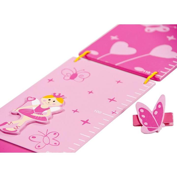 Kindermeetlat, hout, roze, prinsessen voor meisjes, kinderkamer