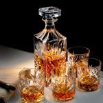 Whiskey Glazen Whisky Karaf Set, Whiskey Sets met Whiskykaraf Stop en Whiskyglazen van 4 in Geschenk Doos, Cadeau voor Mannen Vrouwen, Whisky Glas Whiskykit Geschenkdoos Home Bar K