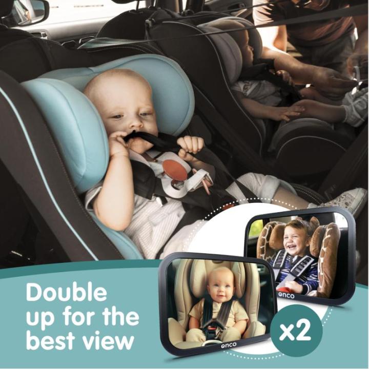 Led-achteruitkijkspiegel voor baby, voor in de auto, 2 lichtmodi voor dag en nacht, 100% onbreekbaar, autospiegel voor baby op de achterbank, 360°-kinderspiegel