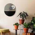 Wandplank van hout, decoratief hangrek, zwevend rek voor woonkamer, plank, kinderkamer, slaapkamer, rond rek voor muren, 33 x 38 cm