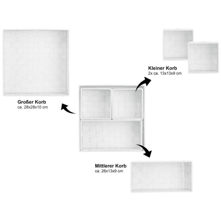 Set van 4 decoratieve in rotanlook (wit)