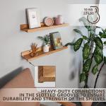 Handgemaakte set van 2 zwevende wandplanken, rustieke houten planken met lip, kinderboekenkasten, foto en fotorek voor slaapkamer, woonkamer, badkamer, keuken, kantoor (natuurlijk,