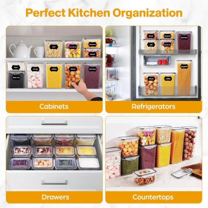 20PCS Voedselopslagcontainers met Deksels, Luchtdichte Plastic Voedselcontainers, 100% Lekvrij, Reuasable & Vaatwasser, Keuken & Pantry Organisatie