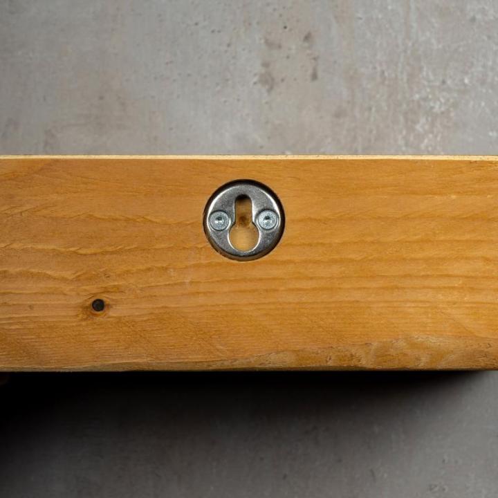 Sleutelrek van massief hout, 35 x 10 cm, teakkleurig, sleutellijst, wandrek, sleutelbord, opbergruimte, sleutelhouder