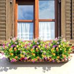 7 bundels uv-bestendige bloemen kunstplanten outdoor plastic bloemen decoratie, voor feest, tuin, bruiloft, tuindecoratie