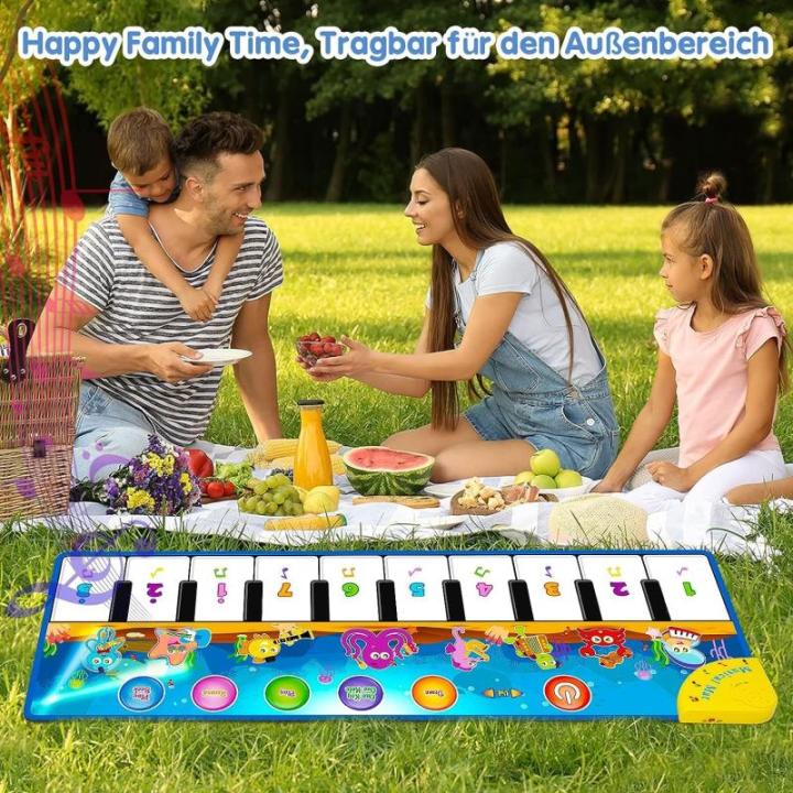 Pianomat, dansmat, muziekmat, kinderspeelgoed vanaf 1 jaar, babyspeelgoed, educatief speelgoed, cadeau, 1 jaar, voor jongens en meisjes van 2 tot 4 jaar, 110 x 36 cm