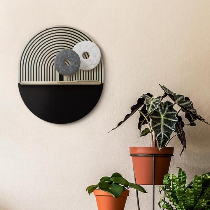 Wandplank van hout, decoratief hangrek, zwevend rek voor woonkamer, plank, kinderkamer, slaapkamer, rond rek voor muren, 33 x 38 cm
