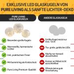 Led-kogellampen, 3-delige set, led-bol met timer, lichtbollen met batterij, warm wit, decoratieve lamp, werkt op batterijen, glazen bol als vensterbank, decoratie, decoratie voor v