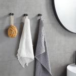 BGL Zelfklevende haken, robuuste muurhaken, handdoekhaken voor aan de wand van badkamer, keuken, deur, kast, messing - 5 stuks (zwart)