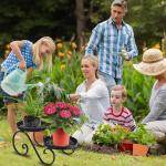 Bloemenstandaard, 2-traps roestwerend ijzer, plantenstandaard, zwart, plantenrek voor meerdere planten, ronde bloemenbank voor binnen en buiten, bloemenkruk, metalen plantenkruk vo