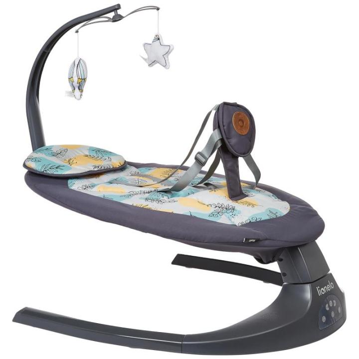 Ralf 2in1 Babyschommel + wieg, bediening metbehulp van een afstandsbediening, 12 Geprogrammeerde melodieën, een schommelrichting 5 Schommelsnelheden, Vergrendeling, Rugleuningvers