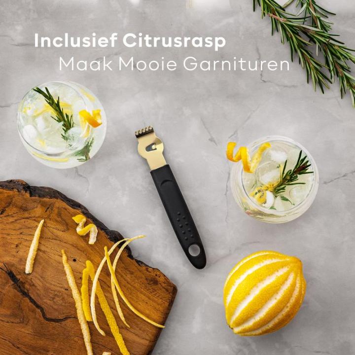 12-delige cocktailset, barkeeperset, bartender-set, 750 ml roestvrij staal, cocktailshaker, cocktailshakerset, luxe cocktailcadeauset met tas