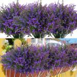 , 16 bundels kustelijke lavendelbloemen, balkon, , uv-bestendig, weerbestendig, kunstplant, outdoor, boeket, struiken, tuindecoratie
