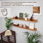 Handgemaakte set van 2 zwevende wandplanken, rustieke houten planken met lip, kinderboekenplanken, foto en fotorek voor slaapkamer, woonkamer, badkamer, keuken, kantoor (natuurlijk