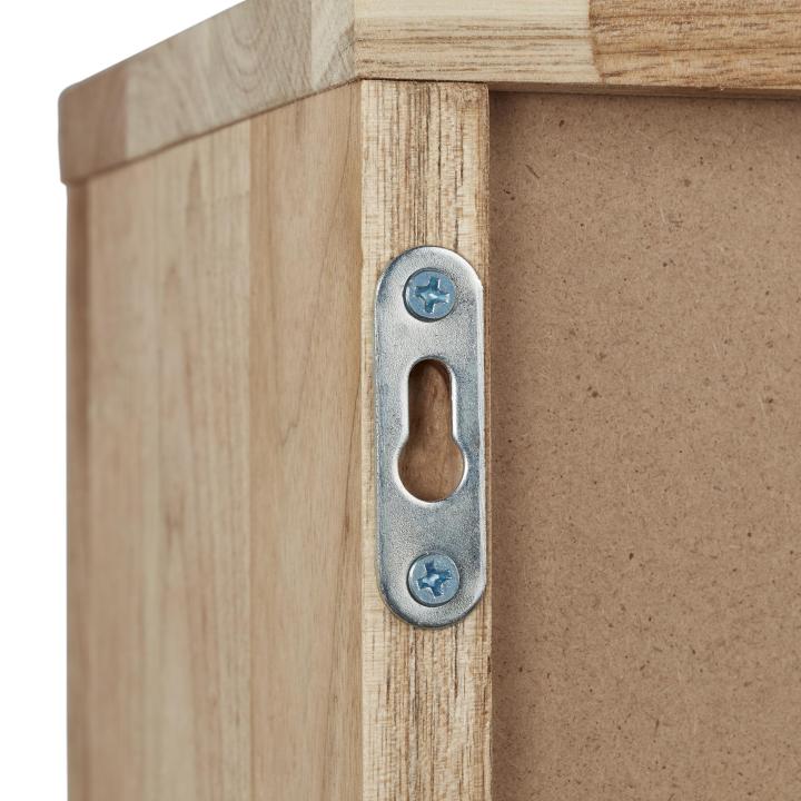 Relaxdays hangkast, notenhout, 2 vakken, magnetische sluiting, muurkast badkamer, keuken, HBD: 42 x 42 x 18 cm, natuur