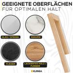 KUINEA Handdoekhouder zonder boren, moderne handdoekhouder van [100% eikenhout], voor badkamer en keuken, handdoekstang zonder boren, staande handdoekhouder, badkamer, handdoekhouder, hout, 40 cm