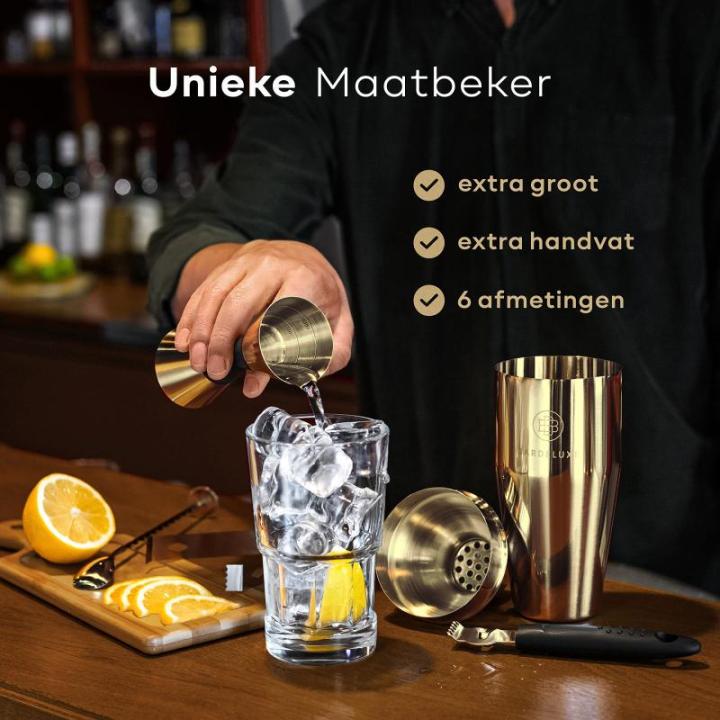 12-delige cocktailset, barkeeperset, bartender-set, 750 ml roestvrij staal, cocktailshaker, cocktailshakerset, luxe cocktailcadeauset met tas
