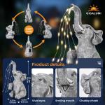 Olifantenbeeldje, tuindecoratie, irrigatieolifant, figuur op zonne-energie, LED-verlichting, cadeaus voor vrouwen, verjaardagscadeaus voor vrouwen, olifantendecoratie voor terras,