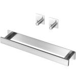 LIASDIVA Handdoekhouder zonder Boren met 2 Handdoekhaken, Roestvrijstalen Handdoekhouder Muur, 40cm Gastendoekhouder voor Badkamer (zilver)