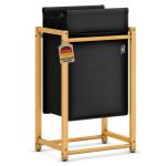 AdelDream Wasmand, van bamboe, wassorteerder, wasverzamelaar, 3 vakken, waswagen met afneembare waszak, wasbox, 150 liter, zwart